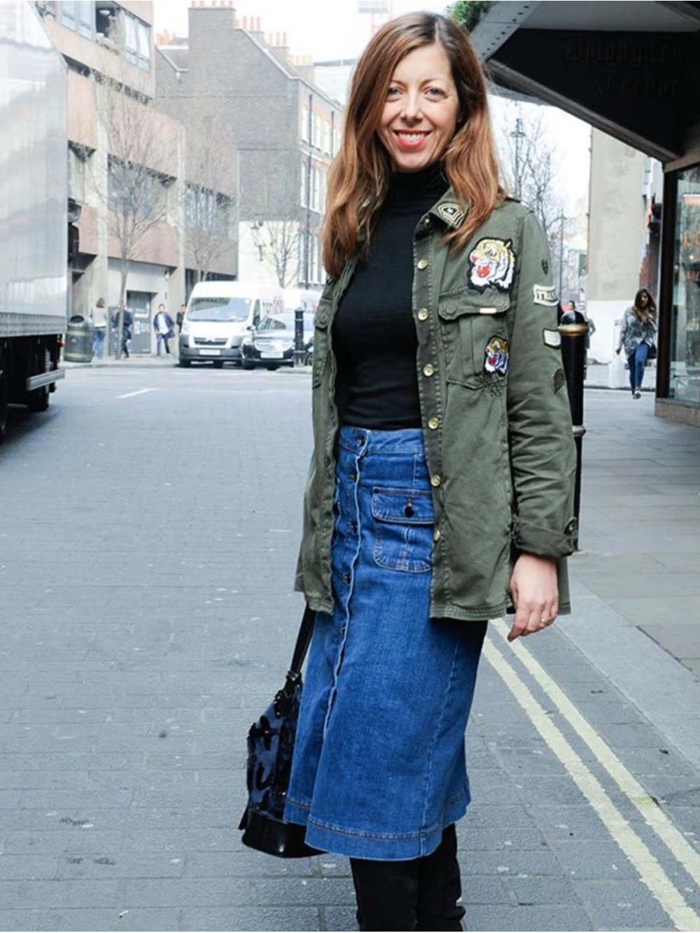 stradivarius khaki green utility jacket with embroidered label